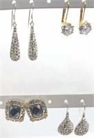 Collection of Sterling silver drop earrings &