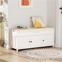 ROOMTEC 43.5" Shoe Storage Bench for Entryway,