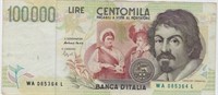 Italy 100,000 Lire,1994,Prefix WA 085364 L.I3z