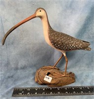 Wood Hand Carved Sandpiper 10"