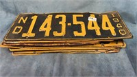 (9) 1940's North Dakota License Plates