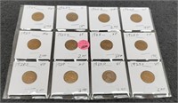 (12) Lincoln Cents: