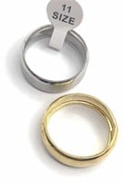 Ring bands size 11.  SS one is gold plated
