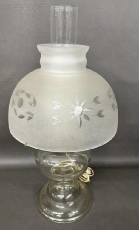 Antique Cut Glass Electrified Table Lamp