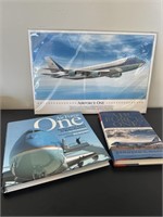 Vintage Air Force One print 14x16 w 2 books