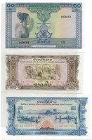 Laos 10,20,100 Kip 1962,8,75.UNC.est $35.LA6a