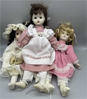 (3) Vintage  Porcelain Dolls