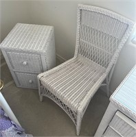 Wicker Chest And End Table
