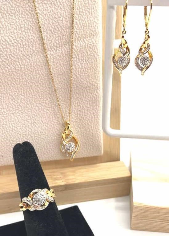 Yellow Gold over brass 3pc set