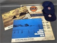 Gulf Oil Calendars and Hats