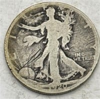 (KC) 1920s Silver Walking Liberty Half Dollar Coin