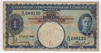 MALAYA ( 1.7.1941 RARE) $1 VF+ Kg GeorgeVI.MA4b