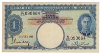 MALAYA 1941 RARE ,P11,$1 HIGH GRADE ,GEF+. MA4a