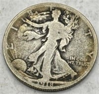 (KC) 1918s Silver Walking Liberty Half Dollar Coin