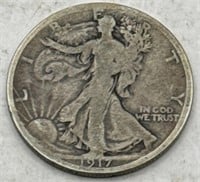 (KC) 1917 Silver Walking Liberty Half Dollar Coin