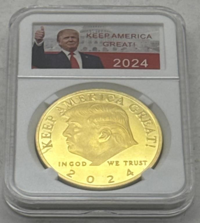 (KC) 2024 Gold Donald Trump Coin Keep America