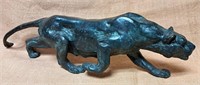 HEAVY BRONZE STYLE METAL STALKING TIGER CAT STATUE