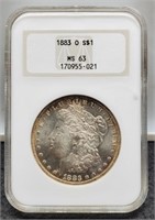 1883-O Slab Morgan Silver Dollar NGC MS63
