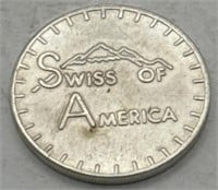 (JJ) 1974 Silver Round Swiss of America 1oz Coin