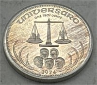 (JJ) 1974 Silver Round Universaro 1oz Coin