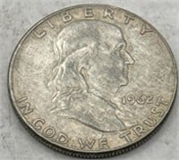(KC) 1962d Silver Franklin Half Dollar Coin