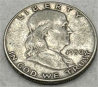 (KC) 1950 Silver Franklin Half Dollar Coin