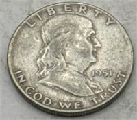 (KC) 1951 Silver Franklin Half Dollar Coin