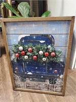 Wooden Xmas Truck Sign