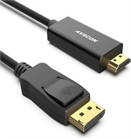 4K DisplayPort to HDMI 6 Feet Gold-Plated Cable, U