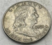 (KC) 1961d Silver Franklin Half Dollar Coin