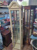 4 Tier Glass Lighted Curio Cabinet-76t x 16w x 13d