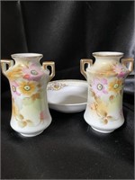 VTG Japanese Minature Vases & Bowl
