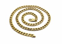 Large Yellow gold Cuban chain necklace