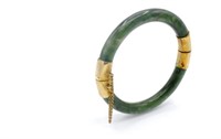Oriental serpentine & rose gold bangle
