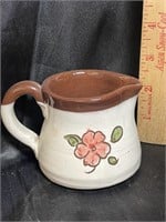 VTG Stoneware Floral Pottery Mini Pitcher