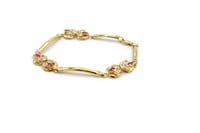 Gemstone set yellow gold bracelet