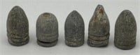 (KK) 5 Civil War Bullets from Petersburg VA