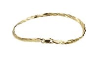 9ct yellow gold flat herringbone bracelet