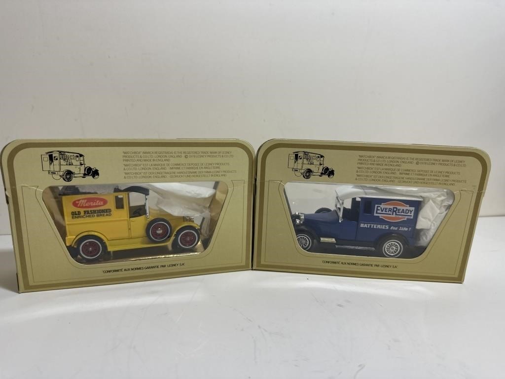 2 vintage Lesney Diecast cars yesteryear mint