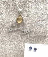 1cttw Tanzanite Earrings  & New York Necklace