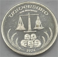 (KK) 1oz Silver Round 1974 Universaro