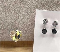 Black & White SS Earrings & Swarovski Elements