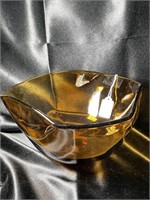 Indiana Glass VTG Amber Retro Serving Bowl