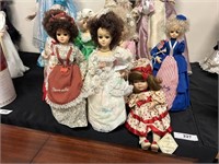 Lot Of 7 Assorted Musical Vintage Dolls