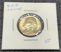1945-D Silver War Nickel BU