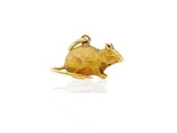18ct Yellow gold Rat charm