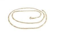 9ct Yellow gold flat figaro chain necklace
