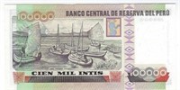 Peru 100,000 INTIS Replacement Note UNC(1989).RP11