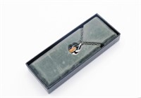 Georg Jensen silver & orange moonstone necklace