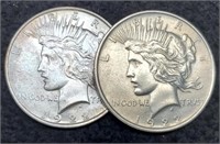 (2) 1922 Peace Silver Dollar Unc.